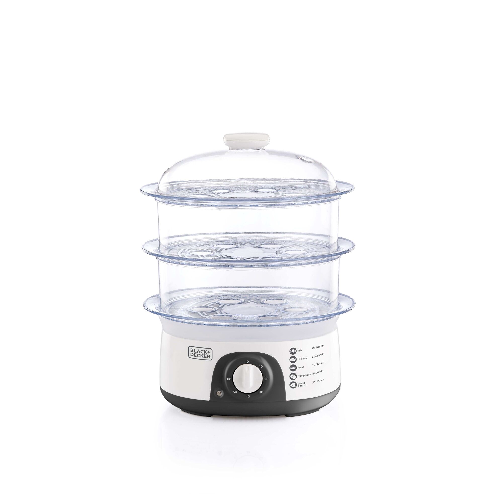 Ecomm_Large-HS6000_LS3 Black+Decker - 3 Tier Food Steamer, 775W - HS6000 - Image 1