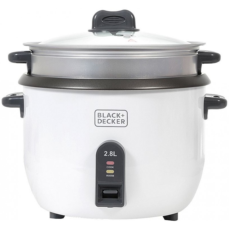 2.5L Non-Stick Rice Cooker with Glass Lid Black+Decker - Non-Stick Rice Cooker 2.5 L - RC2850 - Image 1