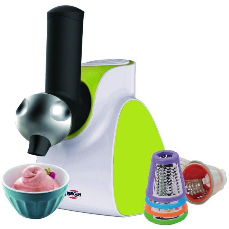 BERGEN 2 IN 1 - VC-04GN Ice Cream Machine and Vegetable & Fruit Salad Cutter ماكينة صنع الايس كريم - برجن - أبيض - VC04 - الصورة 1