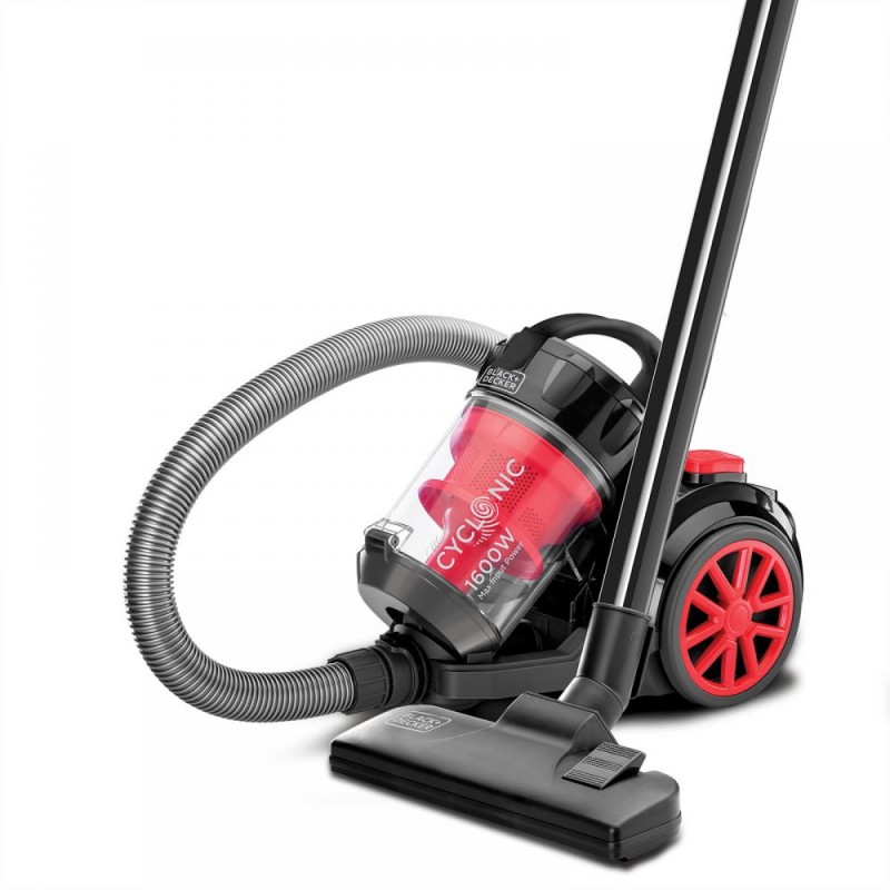 Black & Decker 1400W Bagless Cyclonic Canister Vacuum Cleaner, Multi Color - VM1680-B5 Black+Decker - Bagless Vacuum 1600W , Black/Red - VM1680-B5 - Image 1