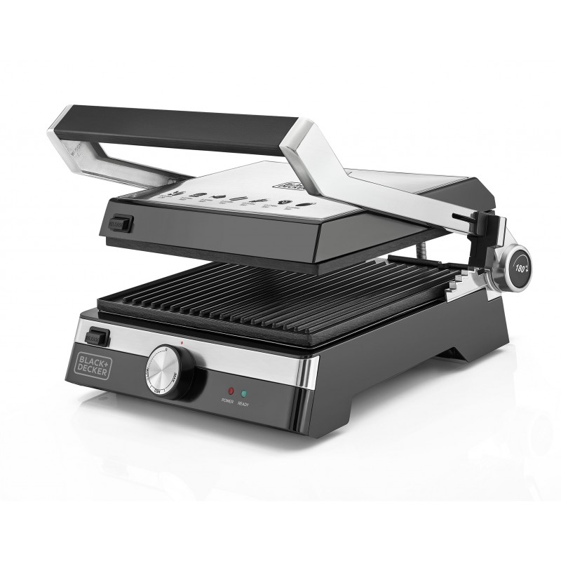 Black+Decker 2000W Health Grill, Black/Silver, CG2000-B5 Black+Decker - 2000W Health Grill, Black/Silver, CG2000-B5 - الصورة 1