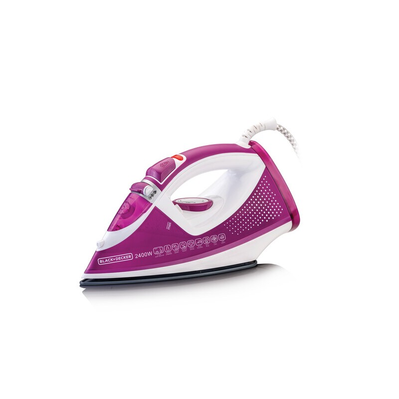 Black+Decker 2400W Ceramic Soleplate Steam Iron with Auto Shutoff - X2450 Black+Decker - Ceramic Steam Iron 2400W Purple – X2450 - Image 1