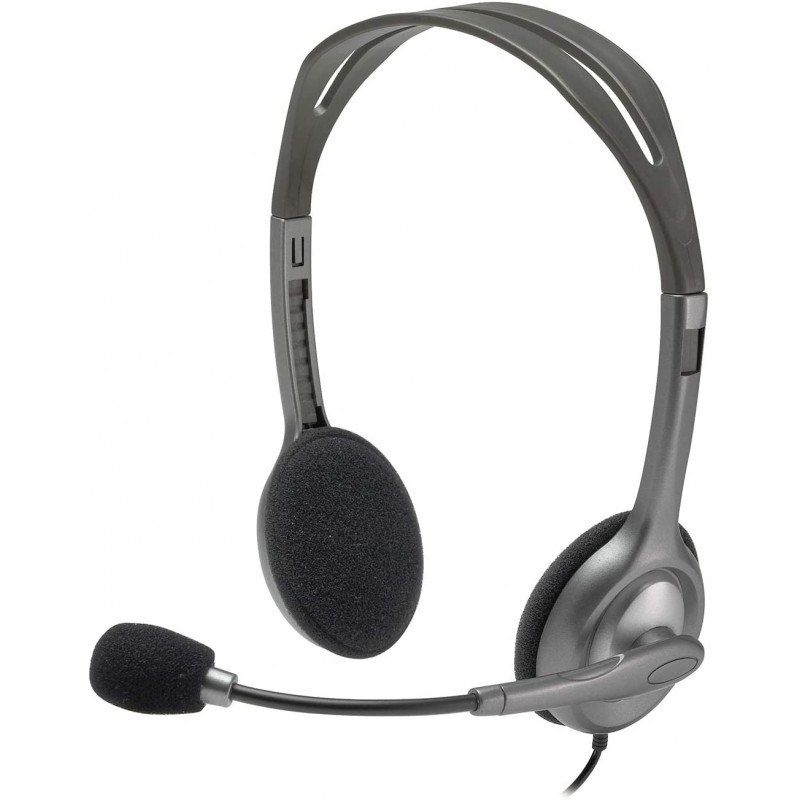 Logitech Stereo Headset, Silver - H110 لوجيتيك سماعات راس ستيريو، فضي - H110 - الصورة 1
