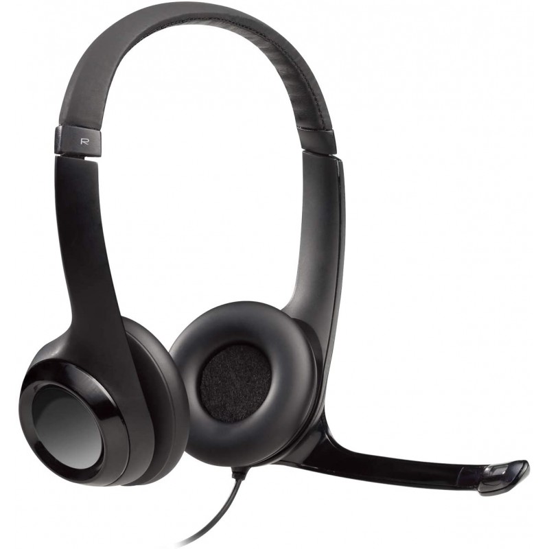 Logitech Wired Stereo Headphones with Noise Cancelling Microphone, USB - H390 لوجيتك سماعات بمنفذ يو اس بي + خاصية تقليل الضوضاء - H390 - الصورة 1