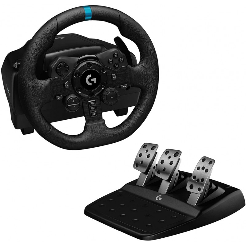Logitech G923 Racing Wheel & Pedals for PS 4, PS 5 and PC لوجيتيك عجلة وبدالات سباق G923 لجهاز PS4 وPS5 والكمبيوتر - الصورة 1