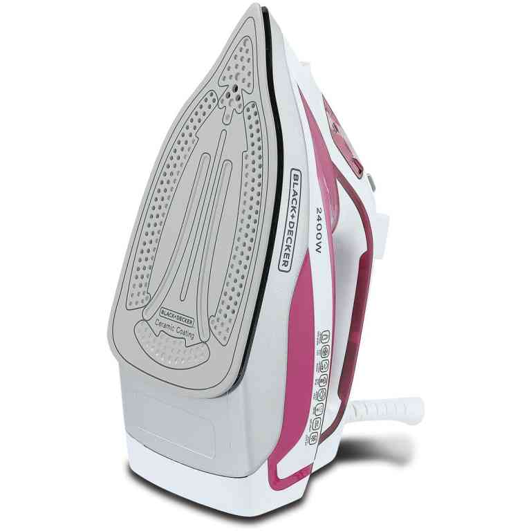 Black+Decker Ceramic Steam Iron 2400W Pink – X2400